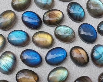 Ovali~ ovali di labradorite, cabochon di labradorite di forma ovale multi appariscente, ovali di pietre preziose di labradorite ideali per la creazione di gioielli.