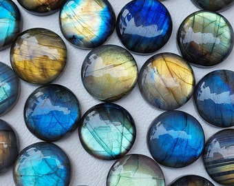 Ronde vorm labradoriet cabochons Natuurlijke labradoriet edelsteen cabochon in alleen ronde vormen voor uw ronde sieraden maken