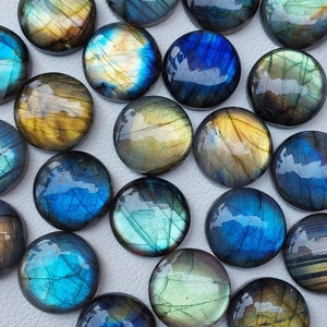 Ronde vorm labradoriet cabochons Natuurlijke labradoriet edelsteen cabochon in alleen ronde vormen voor uw ronde sieraden maken afbeelding 1