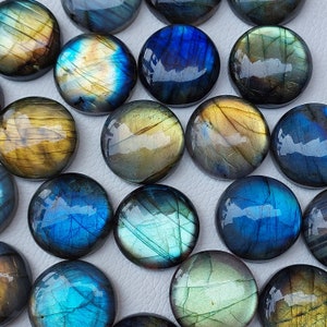 Round Shape Labradorite Cabochons Natural Labradorite Gemstone Cabochon in Only Round Shapes for your Round Jewelry Making image 3