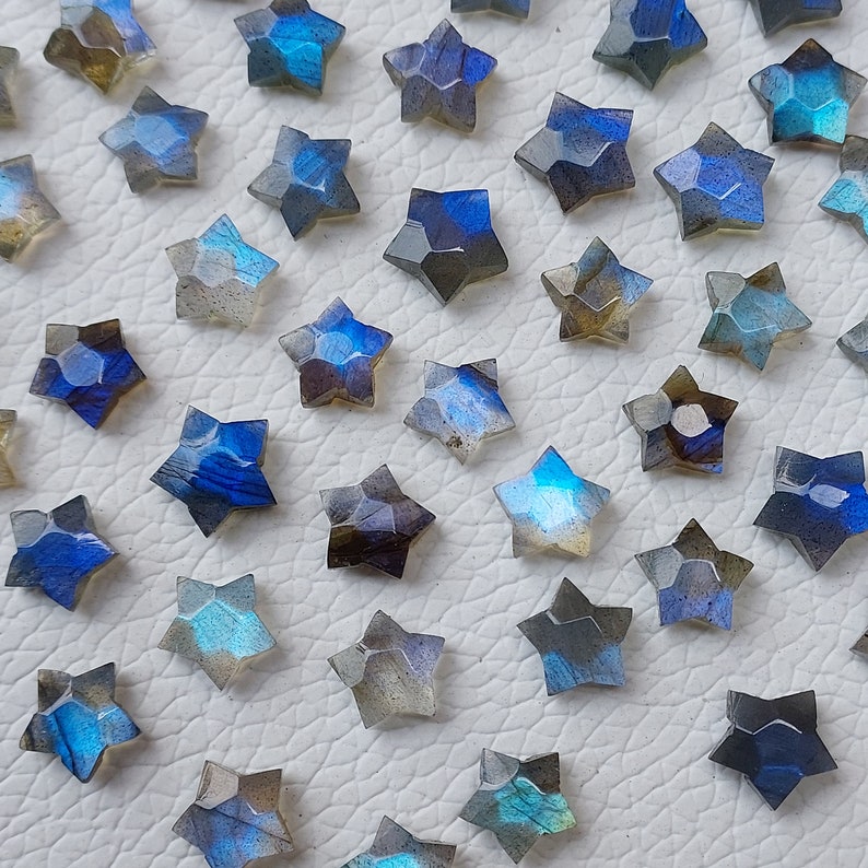 Faceted Stars Labradorite Stars, Small Size Blue Labradorite Stars, Faceted Labradorite, Best For Earrings, Labradorite At Wholesale Price. zdjęcie 2