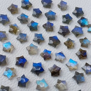 Faceted Stars Labradorite Stars, Small Size Blue Labradorite Stars, Faceted Labradorite, Best For Earrings, Labradorite At Wholesale Price. zdjęcie 5