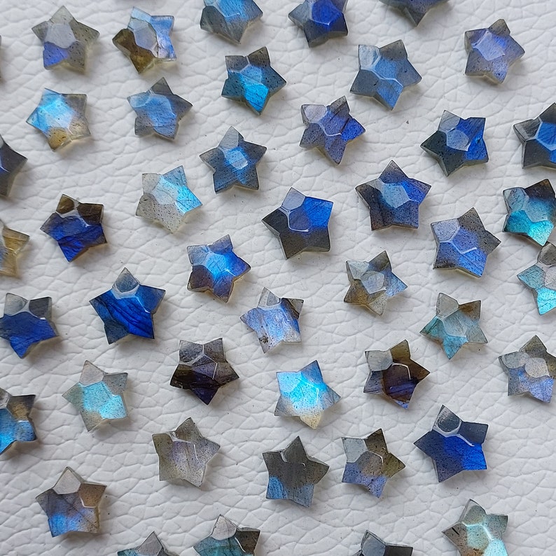 Faceted Stars Labradorite Stars, Small Size Blue Labradorite Stars, Faceted Labradorite, Best For Earrings, Labradorite At Wholesale Price. zdjęcie 4