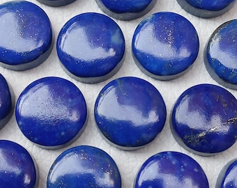 Cabochon rotondo in lapislazzuli naturale: cabochon rotondo in lapislazzuli con pietre preziose calibrate, ideale per la creazione di gioielli con pietre preziose da 5 mm a 20 mm