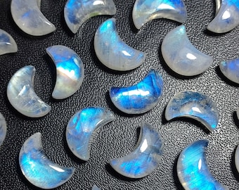 Moonstone Moons, Rainbow Moonstone Faceted Moons Briolettes, Rainbow Moonstone Crescent Moons, Best For Earrings, Moonstone Wholesale Price.