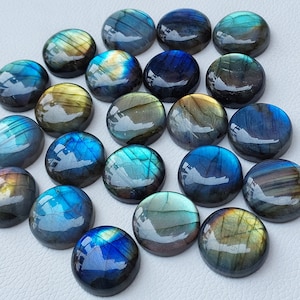 Runde Labradorit-Cabochons. Natürlicher Labradorit-Edelstein-Cabochon in nur runden Formen für Ihre runde Schmuckherstellung Bild 5