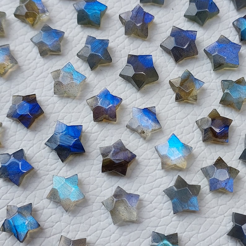 Faceted Stars Labradorite Stars, Small Size Blue Labradorite Stars, Faceted Labradorite, Best For Earrings, Labradorite At Wholesale Price. zdjęcie 9