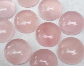 Natural Rose Quartz Round Cabochon: Calibrated Gemstone Rose Quartz Round Cabochon for Jewelry Making 5mm to 20mm