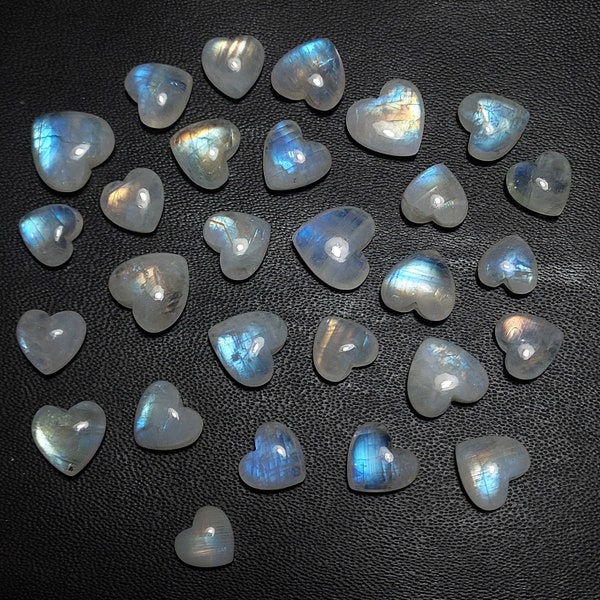 Tiny Hearts! White Rainbow Moonstone Briolette, Multi Flashy 8-11 MM Heart Shape Loose White Rainbow Moonstone Briolettes, Best For Jewelry.