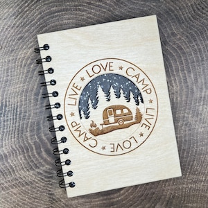 Camping log journal, Campground log, camp notebook, family rv notebook, adventure log personalized camp journal, camping gifts, travel gift