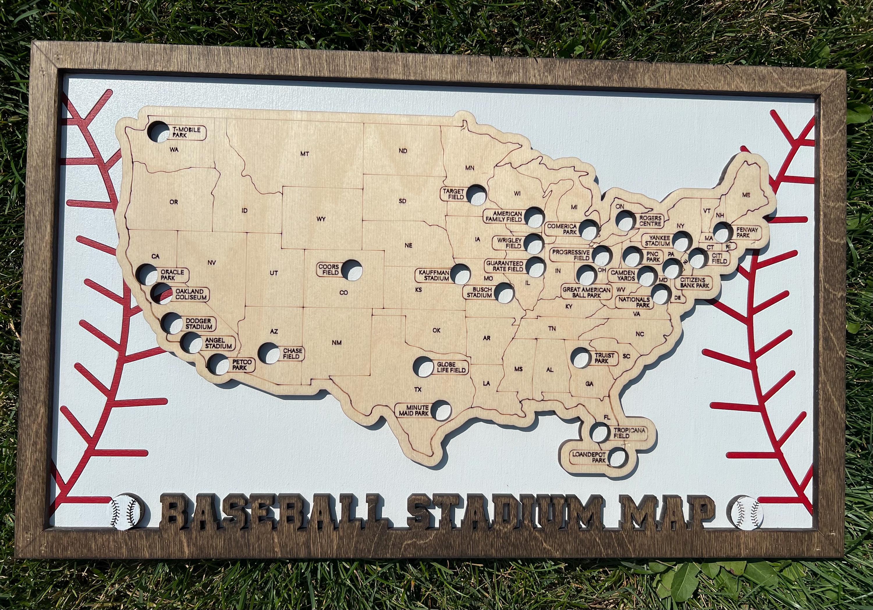 Baseball Stadium Travel Map, American Baseball Travel Map, Gift for ...