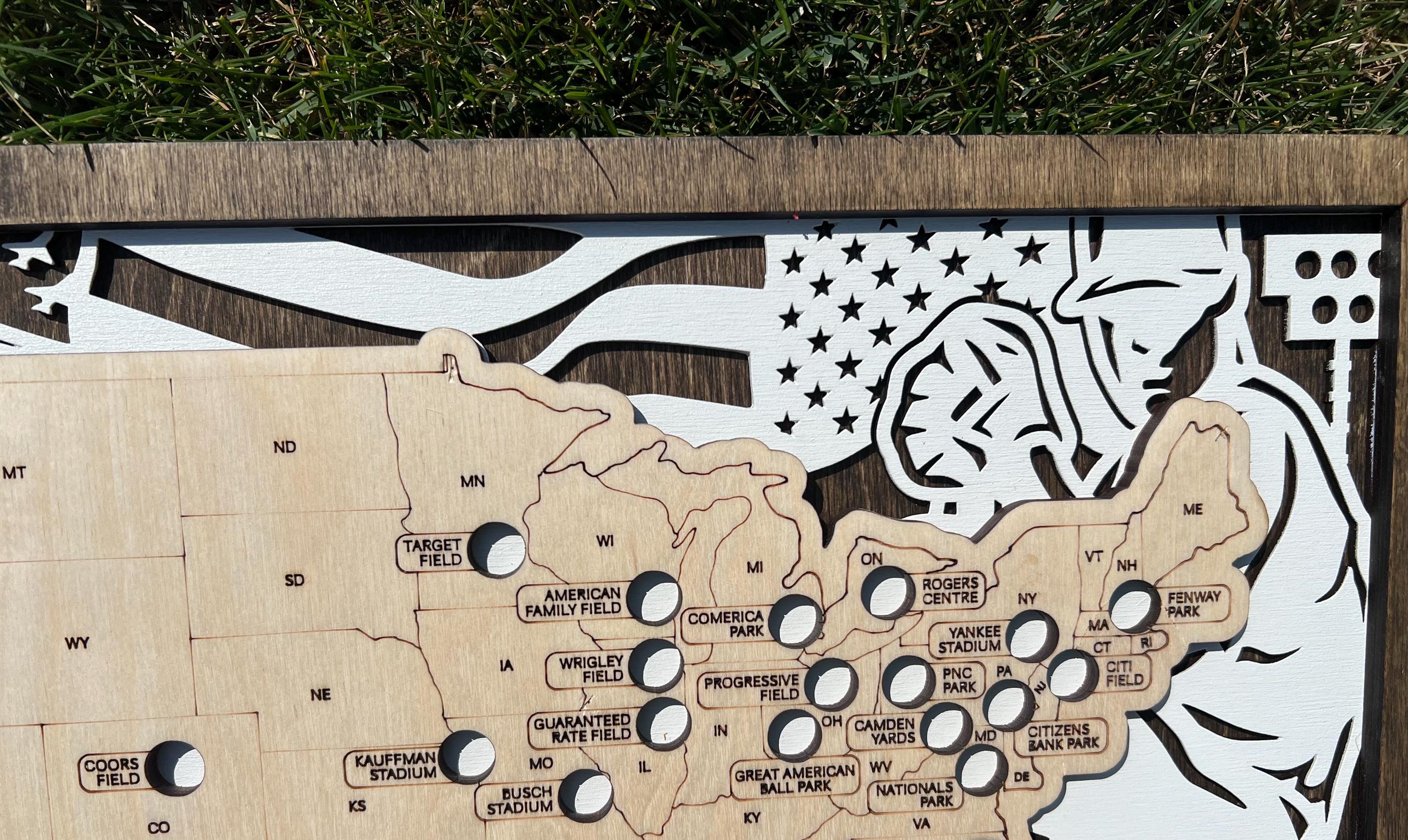 Baseball Stadium Travel Map, American Baseball Travel Map, Gift for ...