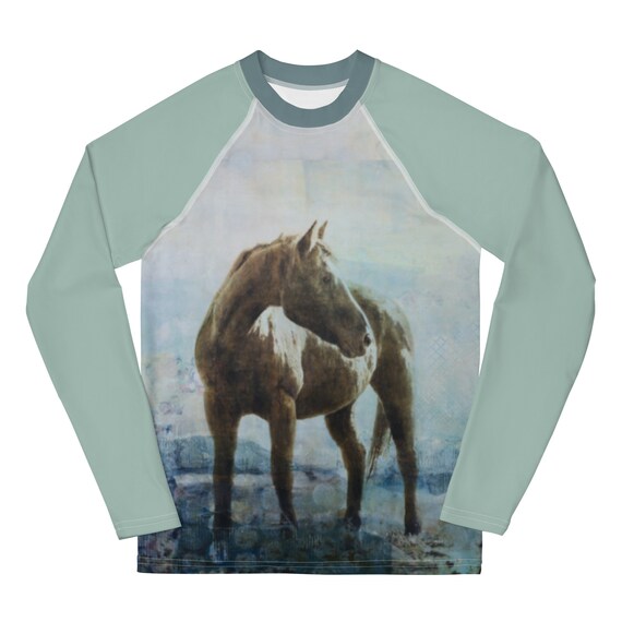 Horse Youth Rash Guard, Swim Shirt, UV Protection Shirt, Youth Swim Gear,  Long Sleeve Horse Shirt, Horse Shirt, Horse Art on Shirt -  Canada