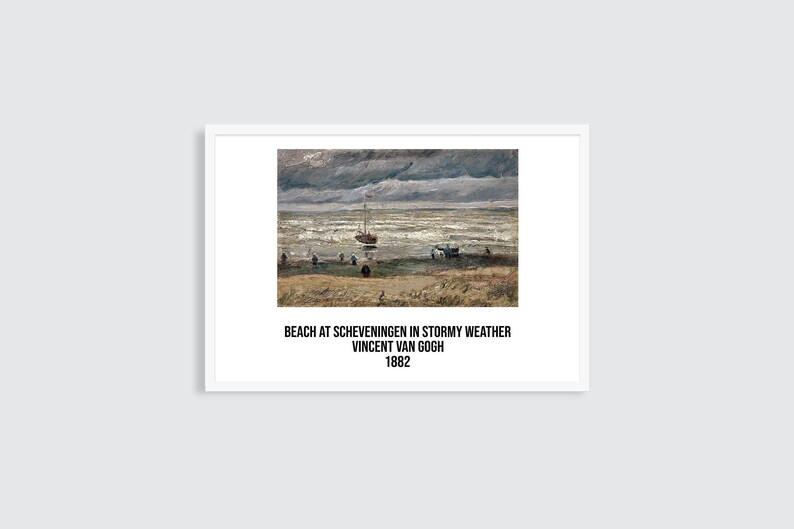 Beach at Scheveningen in Stormy Weather Van Gogh Wall Art Etsy