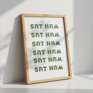 Póster de Sat Nam Mantra / Arte mural de Kundalini Yoga / Impresión minimalista de meditación (Descarga digital)