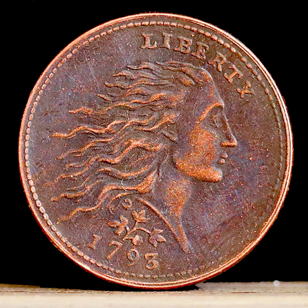 1793 Strawberry Leaf Large Cent Copper Coin Circulated Etsy