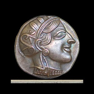 440-404 BC Ancient Greek Coin Athena and Owl - Silver Tetradrachm 20mm