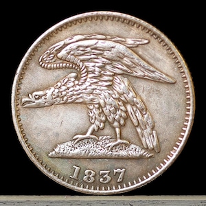1837 Feuchtwanger Three Cent Eagle Silver Plated  Coin - Circulated