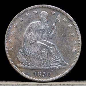 1850-O Seated Liberty Half Dollar Silver Plated Coin - Circulated