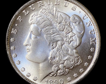 1890-S Morgan Dollar Silver Plated Coin Modern RESTRIKE Token - Uncirculated