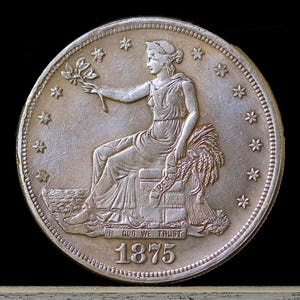 1875 Trade Dollar Silver Plated Coin - Circulated