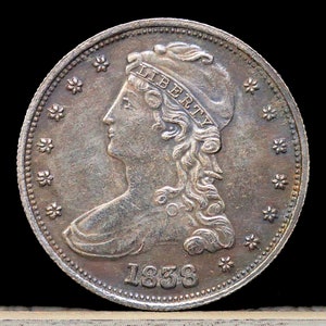 1838 Capped Bust Half Dollar Reeded Edge Silver Plated Coin - Circulated