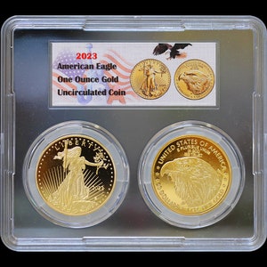 Souvenir 2023 Proof American Eagle 2 Coin Set Gold Plated - Not Real Gold