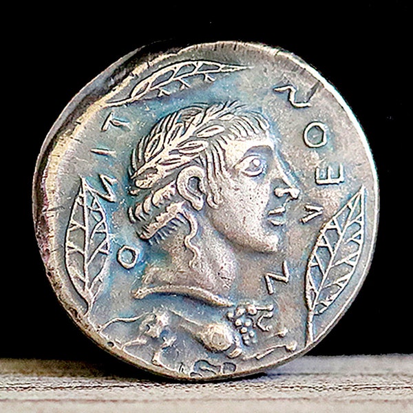 341-329 BC Ancient Greek Coin Apollo Son of Zeus - Silver Plated Tetradrachm 22mm