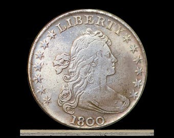 1800 Draped Bust Dollar Heraldic Eagle Silver Plated Novelty Coin - Circulated