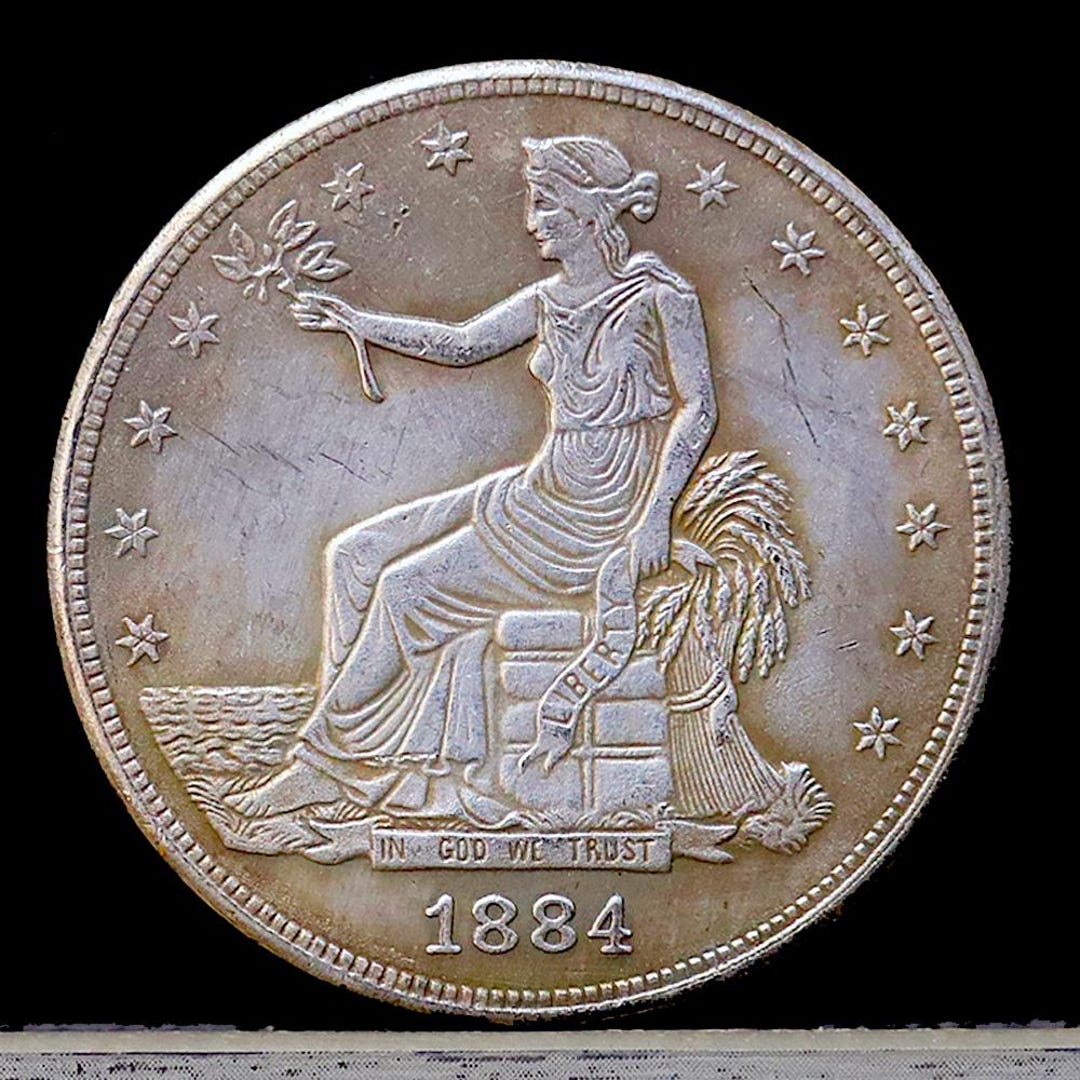 1884 Trade Dollar Silver Plated Coin - Circulated - Etsy