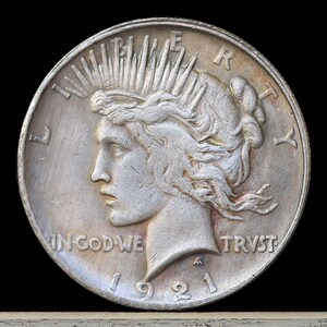 1921 Peace Dollar Silver Plated Coin - Circulated