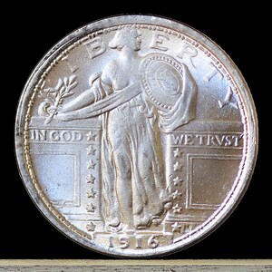 1916 Standing Liberty Quarter Dollar Silver Plated Coin - Uncirculated