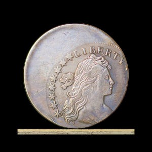 1795 Draped Bust Dollar Off Center Double Struck Error Silver Plated Novelty Coin Modern Restrike