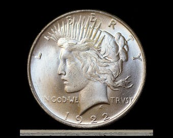 1922 Peace Dollar Two Face Double Heads Silver Plated Error Novelty Coin Modern Restrike Token - Unc
