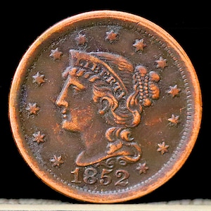 1852 Braided Hair Liberty Head Large Cent - Circulated