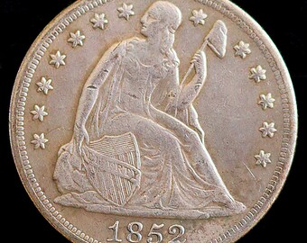 1852 Seated Liberty Silver Dollar Coin Silver Plated - Circulated