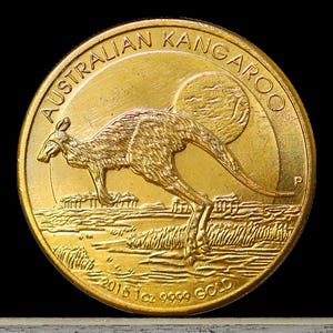 2015 Australian 1 oz Kangaroo Gold Plated Coin