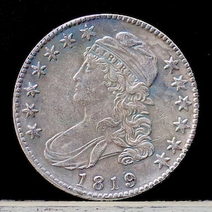 1819 Capped Bust Half Dollar Lettered Edge Silver Plated Coin - Circulated