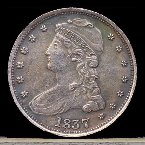 1837 Capped Bust Half Dollar Reeded Edge Silver Plated Coin - Circulated