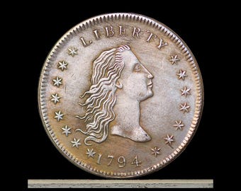 1794 Flowing Hair Early Dollar Type 2 Silver Plated Novelty Coin Modern Restrike