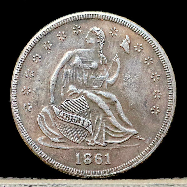 1861 Confederate Half Dollar Silver Plated Coin - Circulated