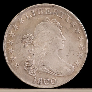 1800 Draped Bust Dollar Heraldic Eagle Silver Plated Coin - Circulated