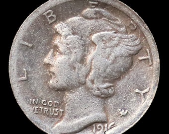 1916-D Mercury Dime Silver Plated Coin - Circulated