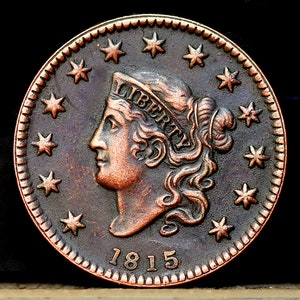 1815 Coronet Head Large Cent Copper Coin - Circulated