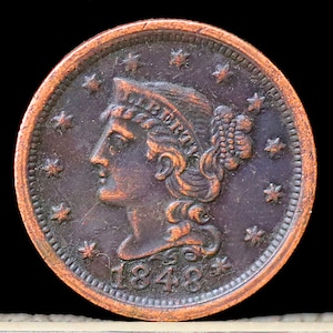 1848 Braided Hair Liberty Head Large Cent - Circulated