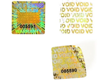 100 pegatinas holográficas de seguridad doradas con números de serie. La garantía queda anulada si se retiran.