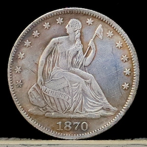 1870-CC Seated Liberty Half Dollar Silver Plated Coin - Circulated