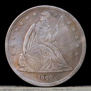 1860-O Seated Liberty Dollar Silver Plated Coin - Circulated