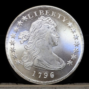 1796 Draped Bust Dollar Small Eagle Silver Plated Coin - Uncirculated