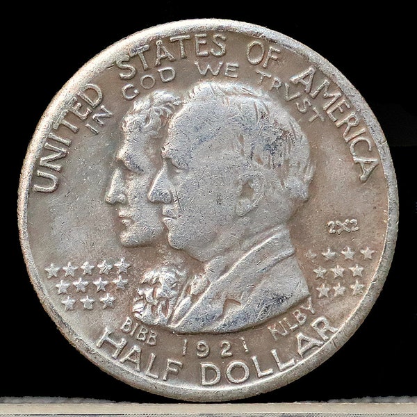 1921 Alabama Commemorative Half Dollar Silver Plated Coin - Circulated